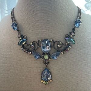Avon Couture Nina Ricci Necklace Victorian Revival Blue Rhinestones AB Cosplay